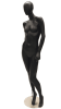 Nicole female egghead mannequin in matte black fiberglass with a sturdy metal base for modern retail displays. - Image 2 of 0