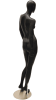 Nicole female egghead mannequin in matte black fiberglass with a sturdy metal base for modern retail displays. - Image 3 of 0