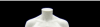 Durable white plastic male egghead mannequin in a standing pose with a glass base and metal calf support for retail showroom display. - Image 2 of 0