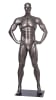Athletic male mannequin in glossy gray finish for sportswear and activewear retail display - Image 1 of 0