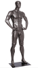 Athletic male mannequin in glossy gray finish for sportswear and activewear retail display - Image 2 of 0