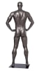 Athletic male mannequin in glossy gray finish for sportswear and activewear retail display - Image 3 of 0