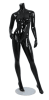 glossy black Brazilian female mannequin with posed leg and optional changeable heads - Image 1 of 0