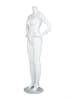 Female Brazilian mannequin with glossy white fiberglass finish, headless changeable head design, hands on hips pose, and included base. - Image 2 of 0