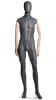 Matte grey male abstract mannequin with wooden posable arms for modern retail clothing displays - Image 1 of 0