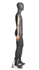 Matte grey male abstract mannequin with wooden posable arms for modern retail clothing displays - Image 2 of 0