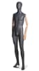 Matte grey male abstract mannequin with wooden posable arms for modern retail clothing displays - Image 3 of 0