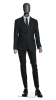 Matte grey male abstract mannequin with wooden posable arms for modern retail clothing displays - Image 4 of 0