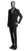 Male egghead mannequin in matte gray fiberglass with left hand on hip pose on a metal base. - Image 3 of 0
