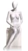 dianna egghead female mannequin seated pose p6 matte white retail display zing display - Image 1 of 0
