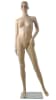 Unbreakable plastic female mannequin with realistic facial features, makeup details, wide stance pose, detachable parts, and square glass base. - Image 2 of 0