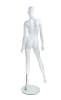 Trendy Abstract Head Matte White Female Mannequin – Pose 3 by Zing Display on glass base - Image 3 of 0