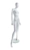 Trendy Abstract Head Matte White Female Mannequin – Pose 3 by Zing Display on glass base - Image 4 of 0