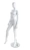 Trendy Abstract Head Matte White Female Mannequin – Pose 3 by Zing Display on glass base - Image 5 of 0