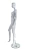 Trendy Abstract Head Matte White Female Mannequin – Pose 3 by Zing Display on glass base - Image 7 of 0