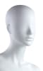 Trendy Abstract Head Matte White Female Mannequin – Pose 3 by Zing Display on glass base - Image 8 of 0