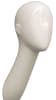 Glossy white fiberglass abstract female display head with long neck and wall-mounted base for retail accessory display. - Image 2 of 0