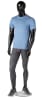 Glossy black fiberglass athletic male mannequin with glass base and ankle rod support - Image 2 of 0