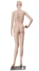 Unbreakable realistic fleshtone female mannequin with right arm bent and metal base - Image 3 of 0