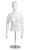 Unbreakable female half torso mannequin in glossy white with adjustable iron base from Zing Display - Image 2 of 0