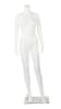 Plastic headless white glossy female mannequin with hands to side on clear glass base - Image 2 of 0