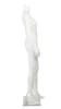 Plastic headless white glossy female mannequin with hands to side on clear glass base - Image 3 of 0