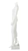 Plastic headless white glossy female mannequin with hands to side on clear glass base - Image 4 of 0