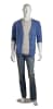 glossy white male fiberglass mannequin detachable torso arms left leg brushed chrome base retail display - Image 1 of 0