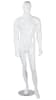 glossy white male fiberglass mannequin detachable torso arms left leg brushed chrome base retail display - Image 2 of 0