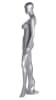 abstract glossy silver female mannequin fiberglass detachable parts brushed chrome base retail display - Image 3 of 0