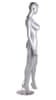 abstract glossy silver female mannequin fiberglass detachable parts brushed chrome base retail display - Image 4 of 0
