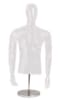 Male Unbreakable Half Torso Form with Removable Arms and Shoulder Stubs on Chrome Stand - Image 4 of 0