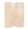 4-Panel natural pine wood folding pegboard display unit for retail merchandising - Image 1 of 0