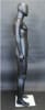 Lean muscular matte black male egghead mannequin with tempered glass base - Image 6 of 0