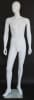Matte White Male Egghead Mannequin - Right Leg Bent - Image 1 of 0