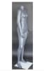Headless athletic build matte grey female mannequin by Zing Display with muscular physique and glass base - Image 4 of 0