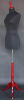 Black Jersey Covered Female Dress Form with Wooden Base and Finial Neckcap - Size  6/8 - Image 2 of 0