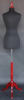 Black Jersey Covered Female Dress Form with Wooden Base and Finial Neckcap - Size  6/8 - Image 4 of 0