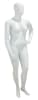 Matte white plus-size female mannequin with egghead design, left hand on hip pose, and display base for retail apparel. - Image 2 of 0