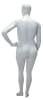 Matte white plus-size female mannequin with egghead design, left hand on hip pose, and display base for retail apparel. - Image 3 of 0