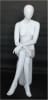 Female egghead mannequin in seated pose. Her legs are crossed with her hands on her lap. - Image 1 of 0