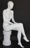Female egghead mannequin in seated pose. Her legs are crossed with her hands on her lap. - Image 5 of 0