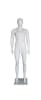 6' 2" Glossy White Egghead Male Mannequin - Leg Out - Image 4 of 0
