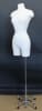 Female 3/4 Dress Form Linen Covered with Chrome rolling base - Image 6 of 0