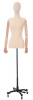 Female Dress Form with Wooden Adjustable Arms - Black Base with Wheels - Image 1 of 0