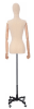 Female Dress Form with Wooden Adjustable Arms - Black Base with Wheels - Image 5 of 0