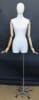Female Dress Form with Wooden Adjustable Arms - Black Base with Wheels - Image 1 of 0