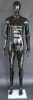 6' 1" Slender Glossy Black Egghead Male Mannequin - Image 1 of 0