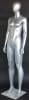 Metallic Silver Female Egghead Mannequin - Wide Stance - Image 2 of 0