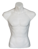 White fiberglass male torso freestanding form with matte finish for displaying shirts and apparel. - Image 1 of 0